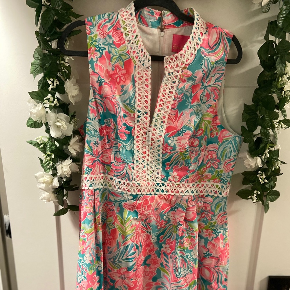 NWT Lilly Pulitzer Pink Zip Dress Size 16